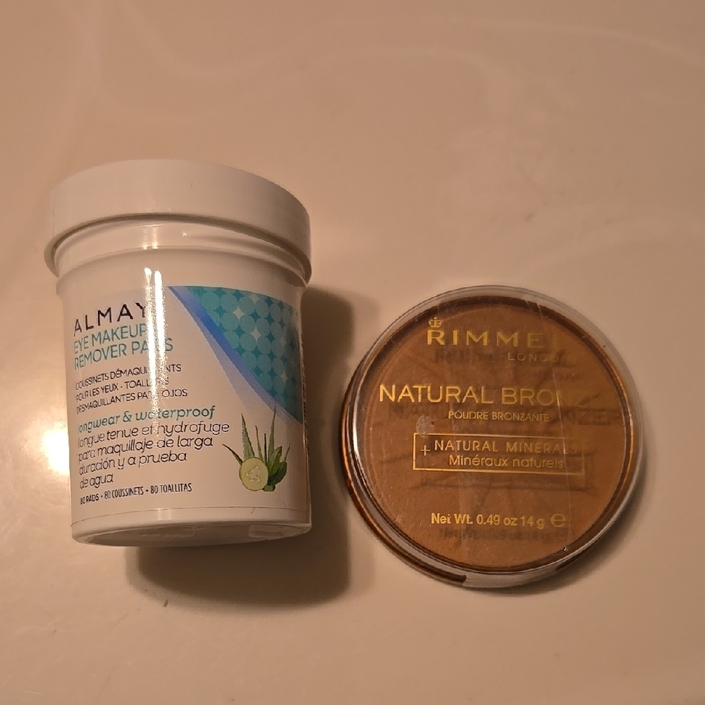 Rimmel Natural Bronzer and Almay Eye Makeup Remover Pads